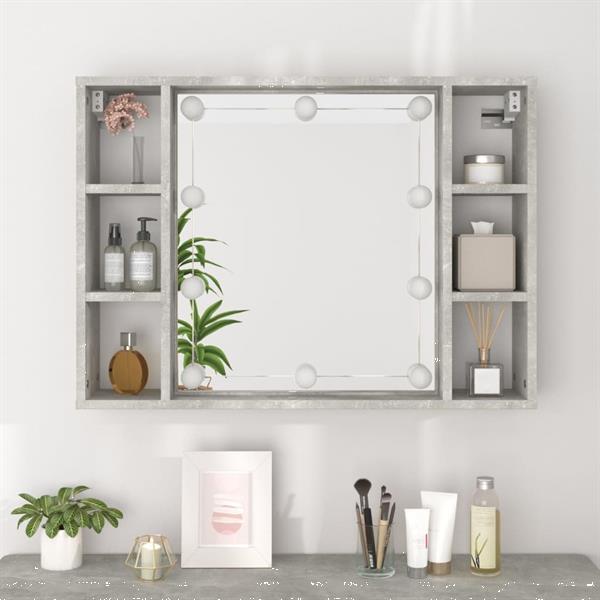 Grote foto vidaxl armoire miroir avec led gris b ton 76x15x55 cm huis en inrichting eettafels