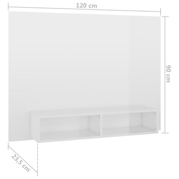 Grote foto vidaxl meuble tv mural blanc brillant 120x23 5x90 cm agglom huis en inrichting overige