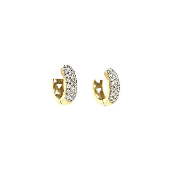 Grote foto gouden oorringen met zirkonia 14 krt kleding dames sieraden