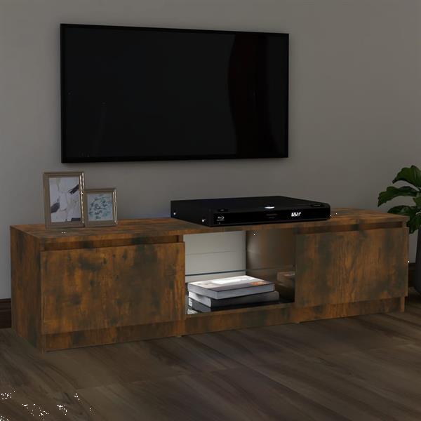 Grote foto vidaxl tv meubel met led verlichting 120x30x35 5 cm gerookt huis en inrichting overige