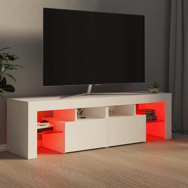 Grote foto vidaxl meuble tv avec lumi res led blanc 140x36 5x40 cm huis en inrichting overige