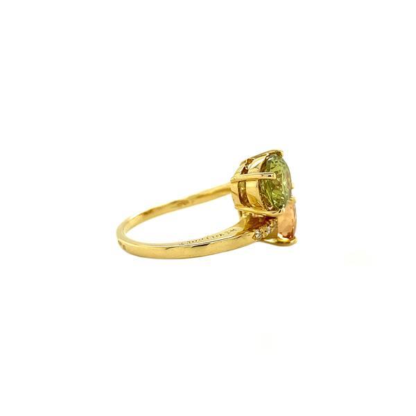 Grote foto gouden ring met zirkonia en diamant 18 krt kleding dames sieraden