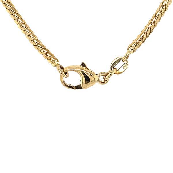Grote foto bicolour gouden collier met hanger en diamant 14 krt kleding dames sieraden
