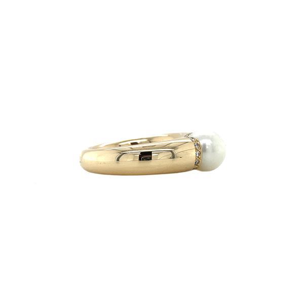 Grote foto gouden ring met diamant en parel 14 krt kleding dames sieraden