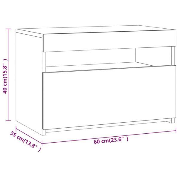 Grote foto vidaxl meubles tv 2 pcs avec lumi res led ch ne fum 60x35x4 huis en inrichting overige