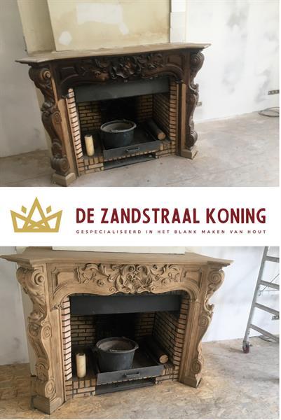 Grote foto houten trap en gebinten blank luchtgommen doe het zelf en verbouw trappen en liften