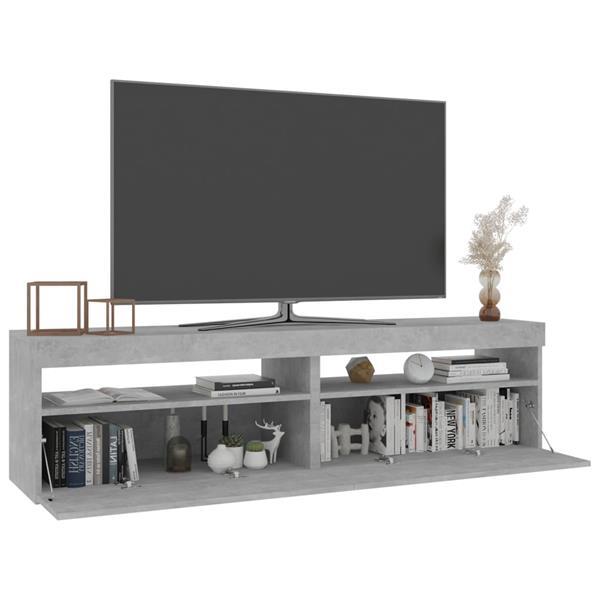 Grote foto vidaxl meubles tv 2 pcs avec lumi res led gris b ton 75x35x4 huis en inrichting overige
