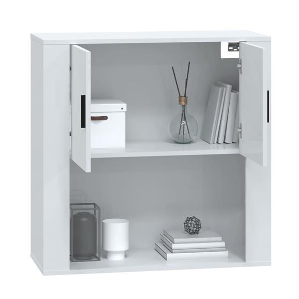 Grote foto vidaxl armoire murale blanc brillant 80x33x80 cm bois d ing huis en inrichting overige