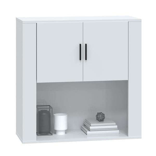 Grote foto vidaxl armoire murale blanc brillant 80x33x80 cm bois d ing huis en inrichting overige