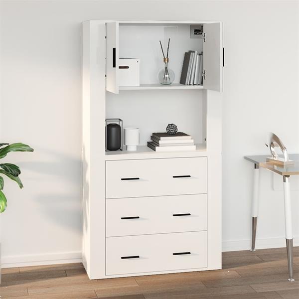 Grote foto vidaxl armoire murale blanc brillant 80x33x80 cm bois d ing huis en inrichting overige