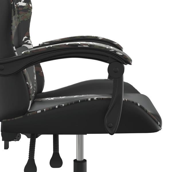 Grote foto vidaxl chaise de jeu pivotante noir et camouflage similicuir huis en inrichting stoelen