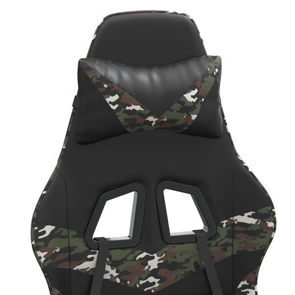 Grote foto vidaxl chaise de jeu pivotante noir et camouflage similicuir huis en inrichting stoelen