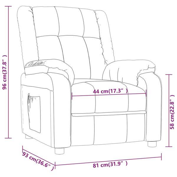 Grote foto vidaxl fauteuil verstelbaar elektrisch kunstleer wijnrood huis en inrichting stoelen