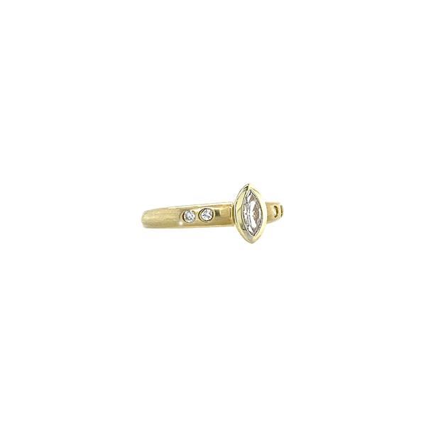 Grote foto gouden ring met zirkonia 14 krt kleding dames sieraden