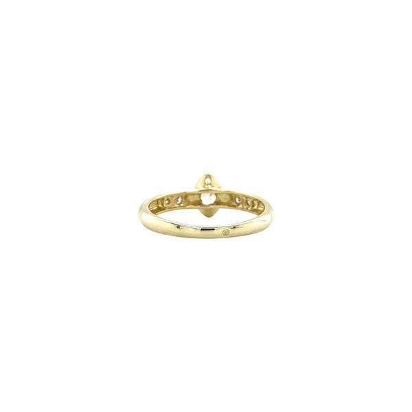 Grote foto gouden ring met zirkonia 14 krt kleding dames sieraden