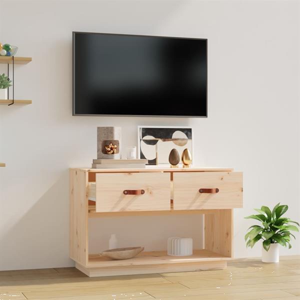 Grote foto vidaxl meuble tv 90x40x60 cm bois de pin massif huis en inrichting overige