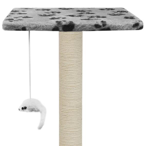 Grote foto vidaxl arbre chat avec griffoir en sisal 95 cm gris motif dieren en toebehoren katten accessoires