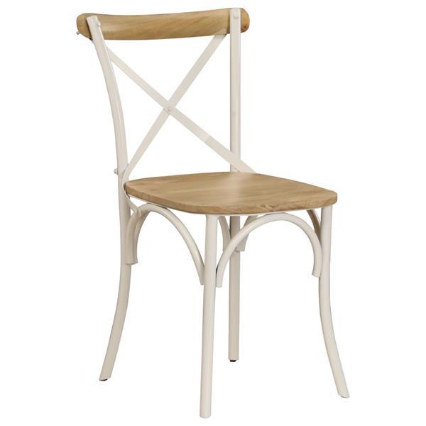 Grote foto vidaxl kruisstoelen 4 st massief mangohout wit huis en inrichting stoelen