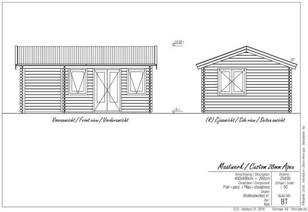 Grote foto woodpro blokhut tuinhuis eethen 600x400 cm tuin en terras tuinhuisjes en blokhutten