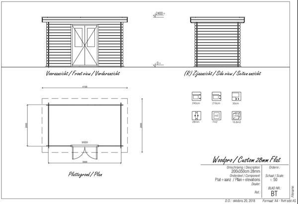 Grote foto blokhut tuinhuis velp 350x200 cm 28 mm tuin en terras tuinhuisjes en blokhutten