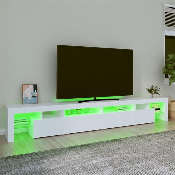 Grote foto vidaxl meuble tv avec lumi res led blanc 280x36 5x40 cm huis en inrichting overige