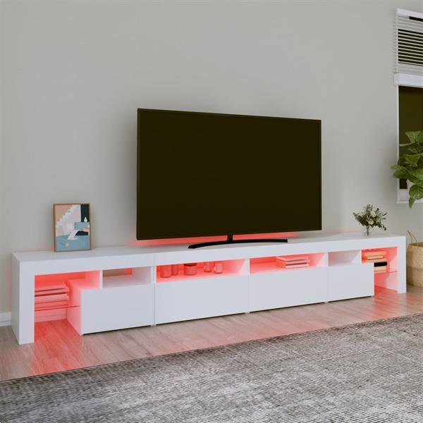 Grote foto vidaxl meuble tv avec lumi res led blanc 280x36 5x40 cm huis en inrichting overige