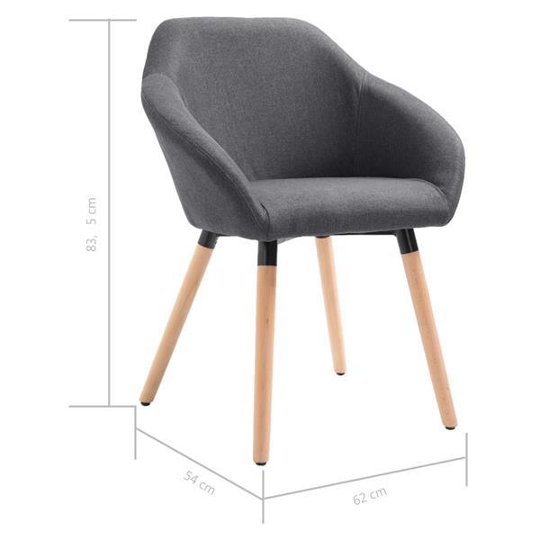Grote foto vidaxl chaises de salle manger 6 pcs gris fonc tissu huis en inrichting stoelen
