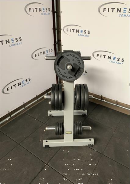 Grote foto technogym pure strength plate tower schijven rek grijs sport en fitness fitness