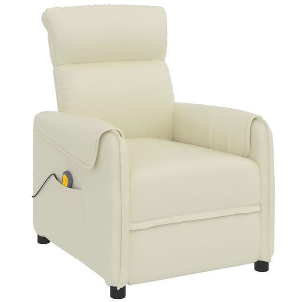 Grote foto vidaxl fauteuil inclinable de massage cr me similicuir huis en inrichting stoelen