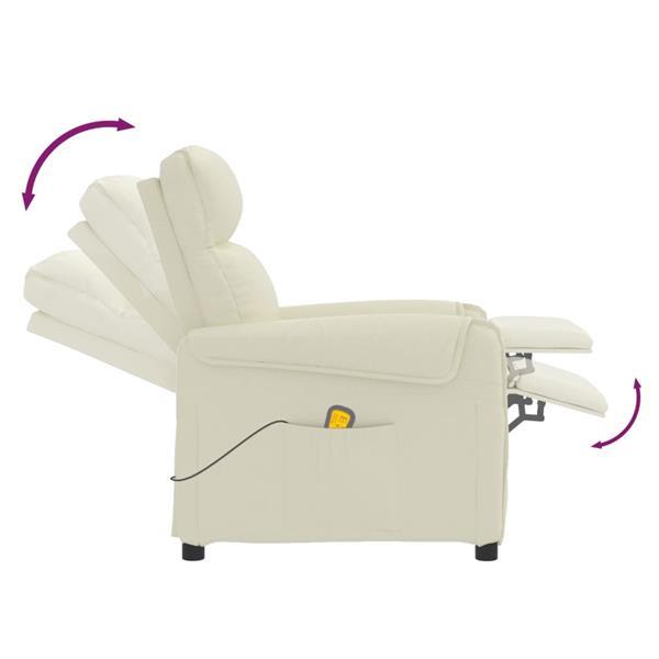 Grote foto vidaxl fauteuil inclinable de massage cr me similicuir huis en inrichting stoelen