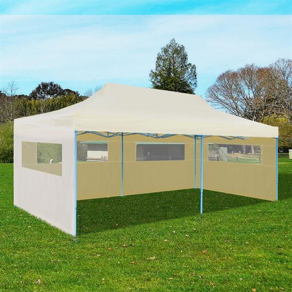 Grote foto vidaxl tente de r ception pliable cr me 3 x 6 m tuin en terras overige tuin en terras