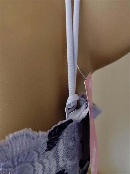 Grote foto doorzichtig lila torselet met string en jarretelle kleding dames ondergoed en lingerie