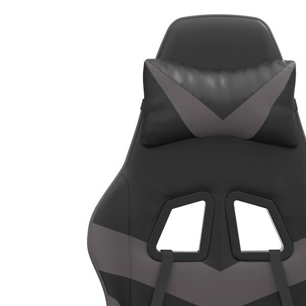 Grote foto vidaxl chaise de jeu pivotante et repose pied noir et gris s huis en inrichting stoelen