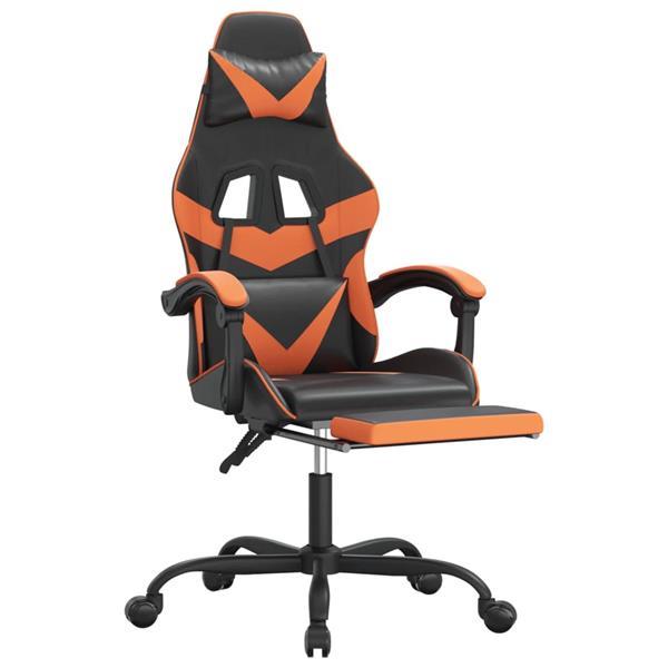 Grote foto vidaxl chaise de jeu pivotante repose pied noir et orange si huis en inrichting stoelen