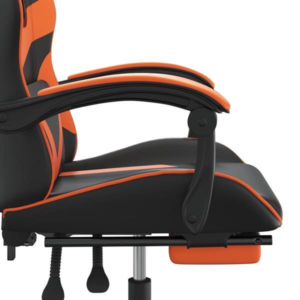 Grote foto vidaxl chaise de jeu pivotante repose pied noir et orange si huis en inrichting stoelen