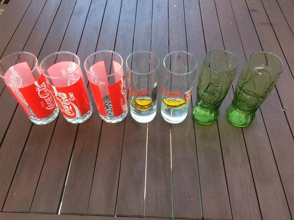 Grote foto coca cola glazen 7stuks verzamelen glas en borrelglaasjes