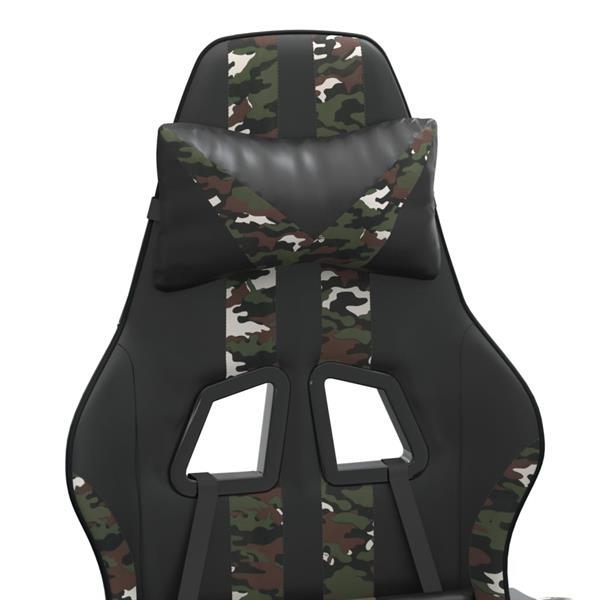 Grote foto vidaxl chaise de jeu avec repose pied noir et camouflage sim huis en inrichting stoelen