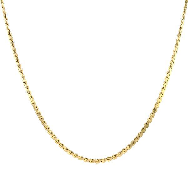 Grote foto gouden fantasie collier 41 cm 14 krt kleding dames sieraden