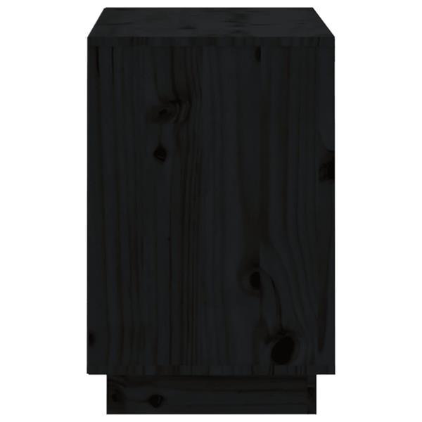 Grote foto vidaxl schoenenkast 110x34x52 cm massief grenenhout zwart huis en inrichting overige
