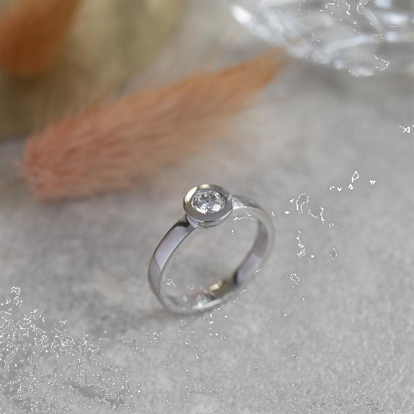 Grote foto witgouden ring met diamant 18 krt kleding dames sieraden