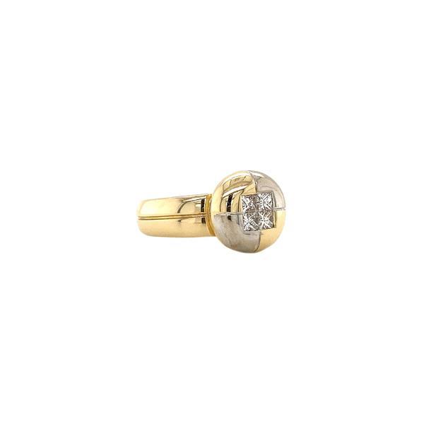 Grote foto bicolour gouden ring met diamant 14 krt kleding dames sieraden