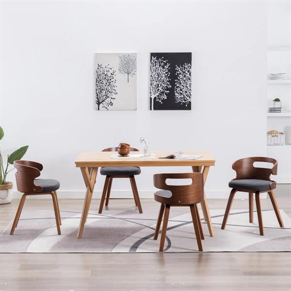 Grote foto vidaxl chaises de salle manger 4 pcs gris fonc bois courb huis en inrichting stoelen