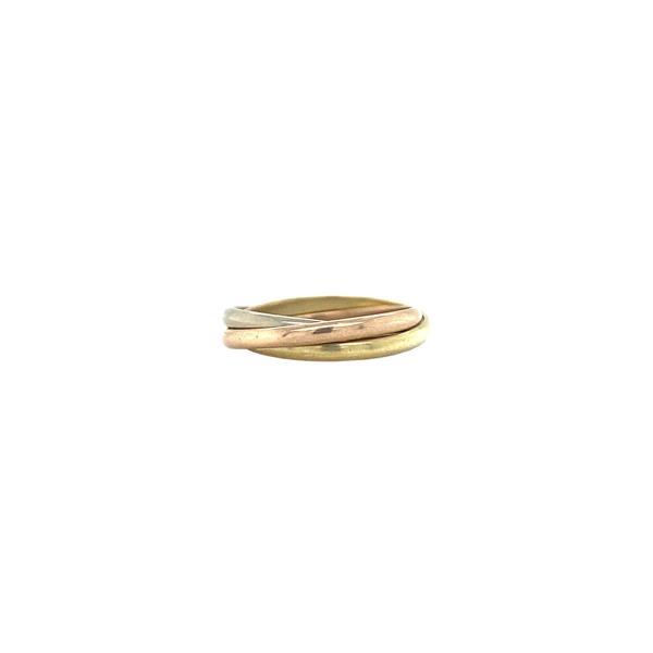 Grote foto tricolour gouden ring 14 krt kleding dames sieraden