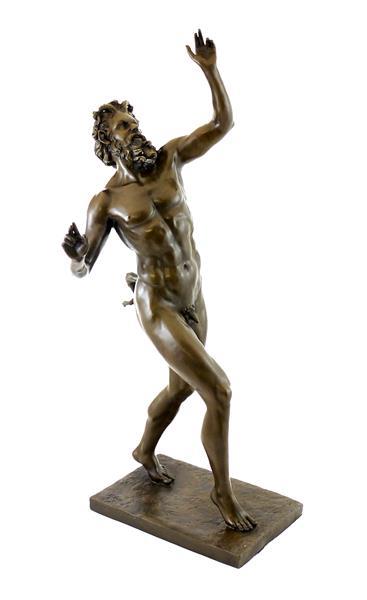 Grote foto bronzen dansende faun beeld van pompeii antiek en kunst beelden houtsnijwerken