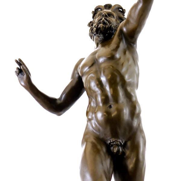 Grote foto bronzen dansende faun beeld van pompeii antiek en kunst beelden houtsnijwerken
