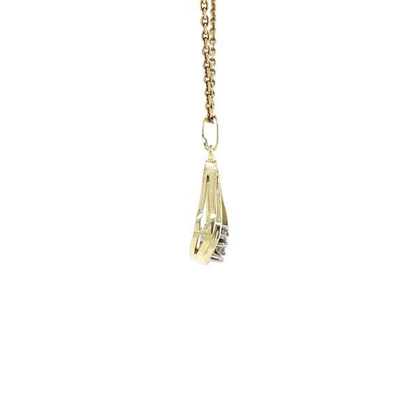 Grote foto gouden hanger met diamant 14 krt kleding dames sieraden