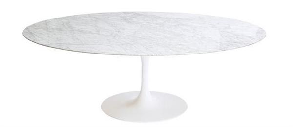 Grote foto ovale tulip tafel 244x137cm carrara marmeren blad huis en inrichting eettafels