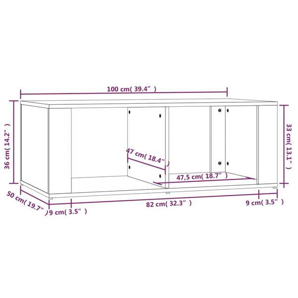 Grote foto vidaxl salontafel 100x50x36 cm bewerkt hout sonoma eikenkleu huis en inrichting eettafels