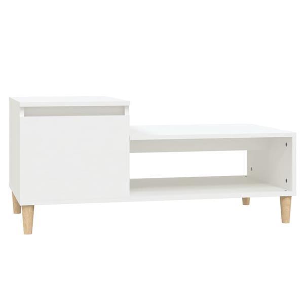 Grote foto vidaxl table basse blanc 100x50x45 cm bois d ing nierie huis en inrichting eettafels