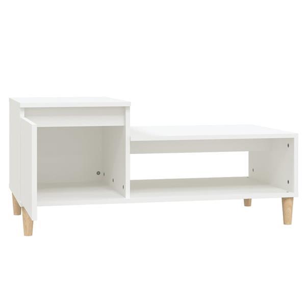 Grote foto vidaxl table basse blanc 100x50x45 cm bois d ing nierie huis en inrichting eettafels